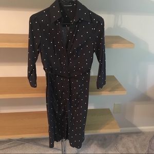 Express Design Studio polka dots Shirt down dress